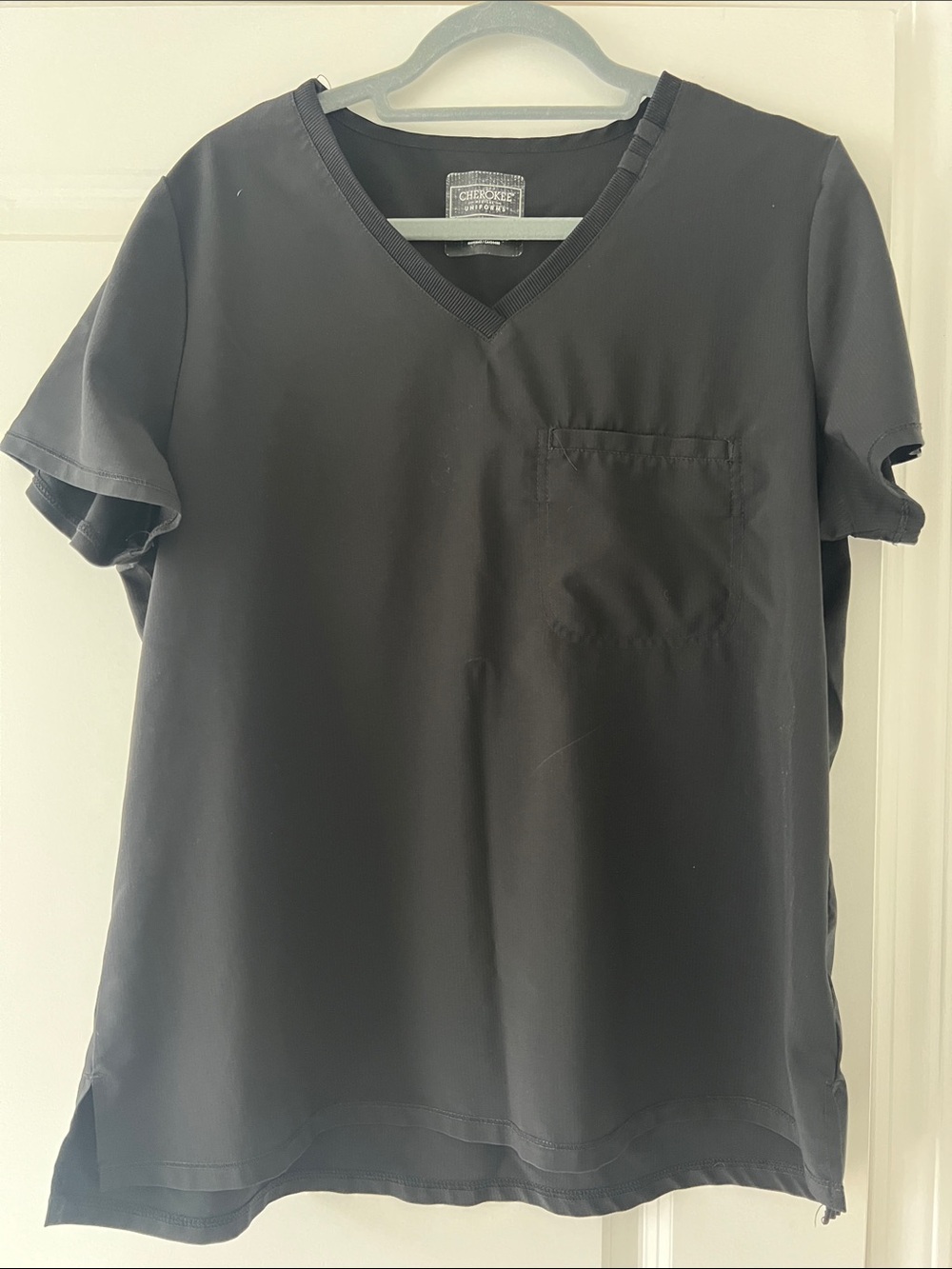 Cherokee women’s  Black Short-Sleeve V-Neck Scrub Top